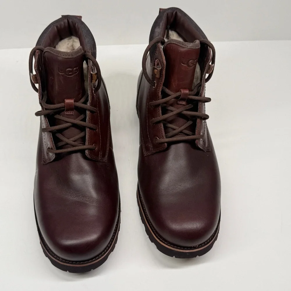 UGG Seton TL Men's Boots Lace Up Brown Leather Wool Lined Walking Size 10